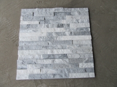 Cloudy grey stacked stone veneer panels quartz glued cultured stone