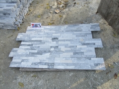 Cloudy grey stacked stone veneer panels quartz glued cultured stone