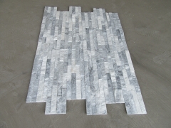 Cloudy grey stacked stone veneer panels quartz glued cultured stone