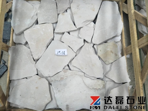 White sandstone crazy stone corner stacked stone wall cladding