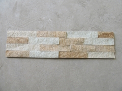 Yellow glued cultured stone veneer stacked stone wall cladding