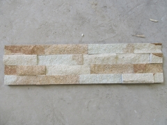 Yellow glued cultured stone veneer stacked stone wall cladding