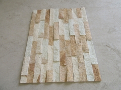 Yellow glued cultured stone veneer stacked stone wall cladding