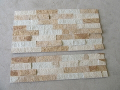 Yellow glued cultured stone veneer stacked stone wall cladding