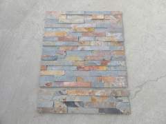 Rusty slate cultured stone wall cladding glued stacked slate veneer