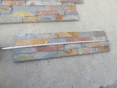 Rusty slate cultured stone wall cladding glued stacked slate veneer