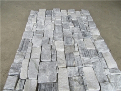 Cloudy grey cement cultured stacked stone wall panel wholesale