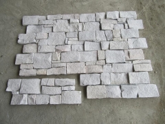 White sandstone stacked stone panels interior cement cultured stone