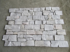 White sandstone stacked stone panels interior cement cultured stone