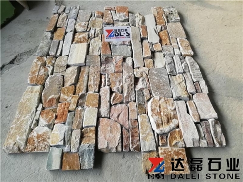 Yellow wooden cement cultured stacked stone veneer wall panel price