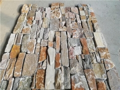 Yellow wooden cement cultured stacked stone veneer wall panel price