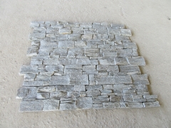 Green quartz stacked stone panel cement cultured stone for wall cladding