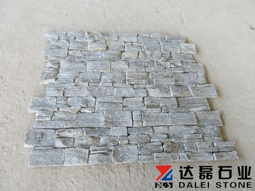 Green quartz stacked stone panel cement cultured stone for wall cladding