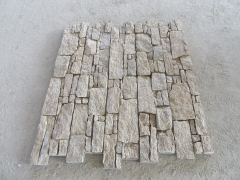 Tiger skin yellow cement cultured stone veneer stacked stone wall cladding