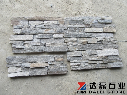 Pink quartz stacked stone wall panel cement cultured stone veneer