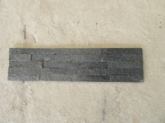 Black quartz stacked stone pine needles glue cultured stone cladding