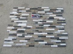 Four colors stacked cultured stone wall cladding glued cultured stone panel
