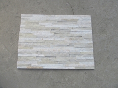 Yellow white quartz stacked stone wall cladding cultured stone decoration