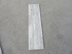 Yellow white quartz stacked stone wall cladding cultured stone decoration