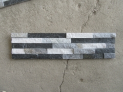 Black white blue three colors quartz stacked stone cultured stone panel prices