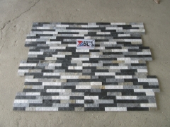 Black white blue three colors quartz stacked stone cultured stone panel prices