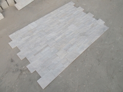 White quartz stacked stone veneer panel glued cultured stone for sale