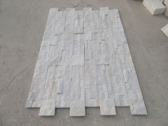 White quartz stacked stone veneer panel glued cultured stone for sale