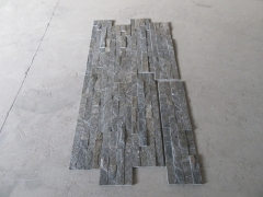 Fish scale grey quartz cultured stacked stone wall panel for decoration