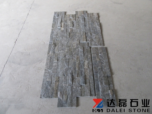 Fish scale grey quartz cultured stacked stone wall panel for decoration
