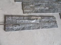 Fish scale grey quartz cultured stacked stone wall panel for decoration