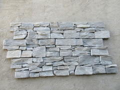 Grey cement side with 13 burrs cultural stone wall cladding panel