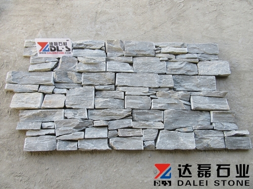 Grey cement side with 13 burrs cultural stone wall cladding panel