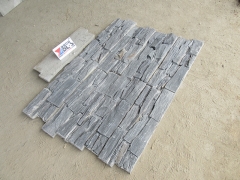 Black slate stacked stone cement stacked cultured stone veneer panel