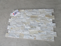 Yellow white quartzite stacked stone cladding cultured stone prices