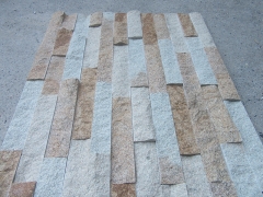 Quartz stacked stone yellow glued cultured stacked stone wall panel