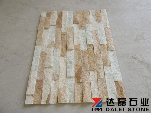 Yellow quartz stacked cultured stone veneer Dalei stone cultured stone