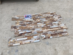 Golden leaf 5 strips glued cultured stone wall cladding