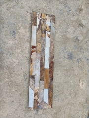 Golden leaf 5 strips glued cultured stone wall cladding