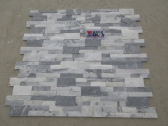 Panda White Culture Stone Gray Quartz Wall Cladding Panel Stacked Stone