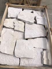 Natural White Sandstone Irregular Stone Panel for Wall Cladding