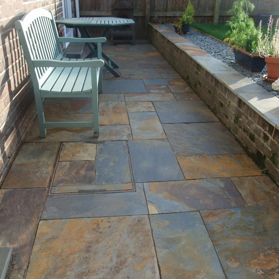 Rusty Slate French Pattern Culture Stone Multicolor Slate Floor Paving Tile