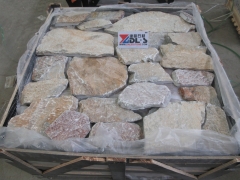 Irregular Rusty Quartz Culture Stone Random Flagstone Retaining Wall Loose Stone Wall Cladding Stone