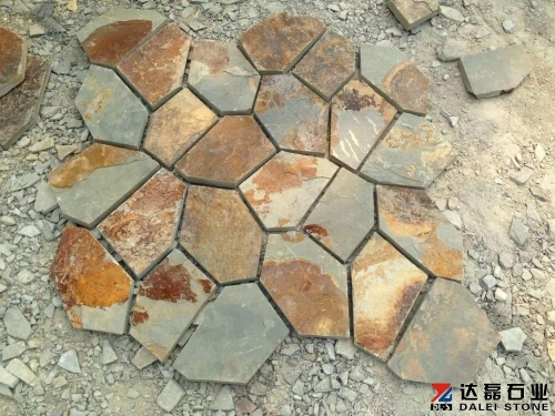 Rusty Slate Crazy Paving Flagstone Veneer Irregula...