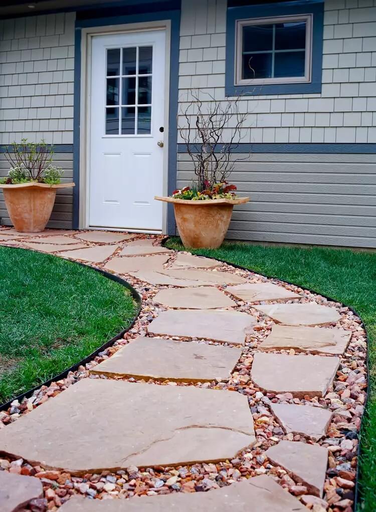 Red Slate Flagstone Paving  Stone Path