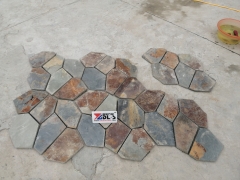 Rusty Slate Crazy Paving Multicolor Flagstone Wall Cladding Stone