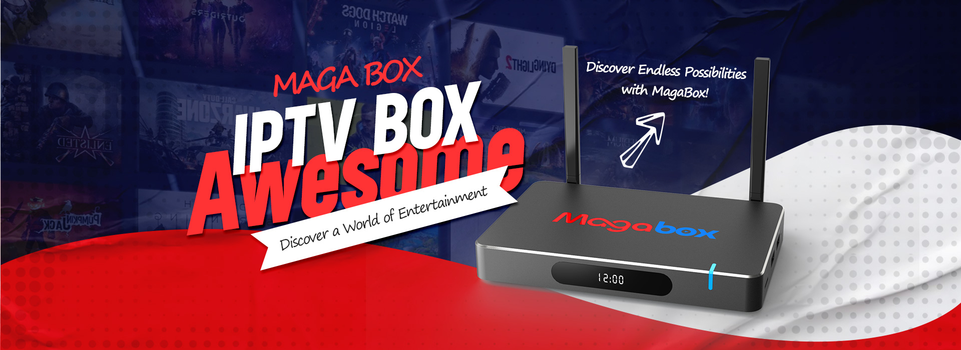 Unlimited Streaming thousands of  Live Matches Movies and Series in One IPTV Subscription box MAGA IPTV BOX