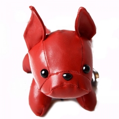 lovely leather dog keychain