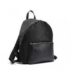 Lady's nylon backpack with leather trims