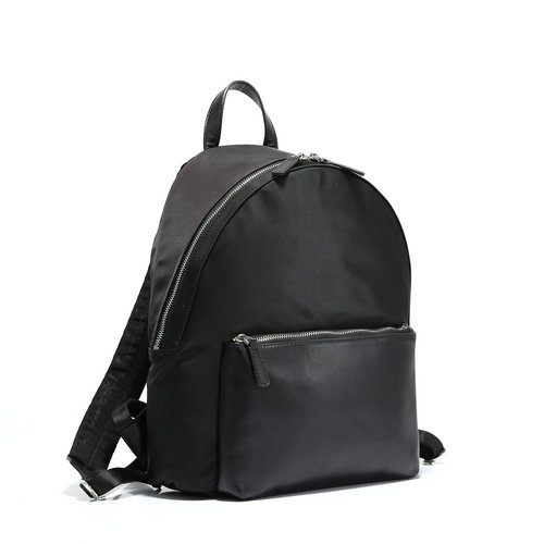 Lady's nylon backpack with leather trims