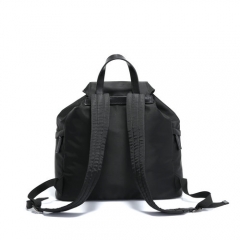 Men's nylon backpack with leather trims